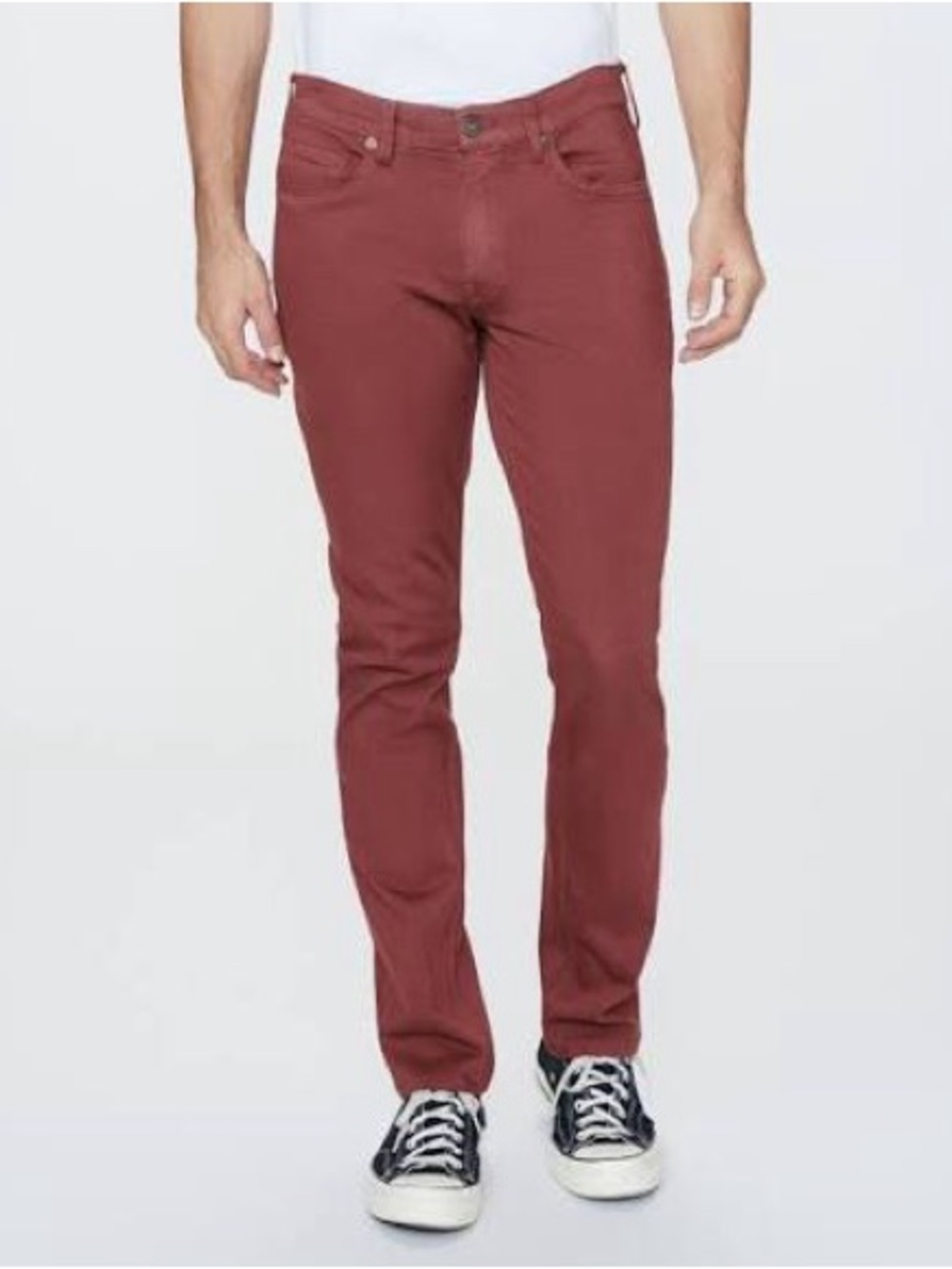 PAIGE Men's Slim Jeans in Burgundy Red